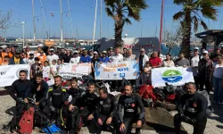 Urla'da kıyı ve deniz temizliği yapıldı..