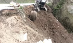 Düzce Yığılca'da heyelan bölgesinde çalışmalar sürüyor