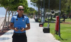 Antalya Konyaaltı Sahili'nde drone destekli zabıta denetimi