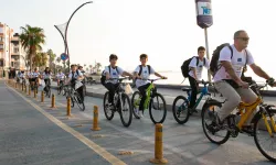 Mersin'de öğrenciler bisikletle okula pedal çevirdi