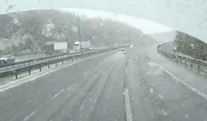 Ankara-Bolu hattında kar mesaisi