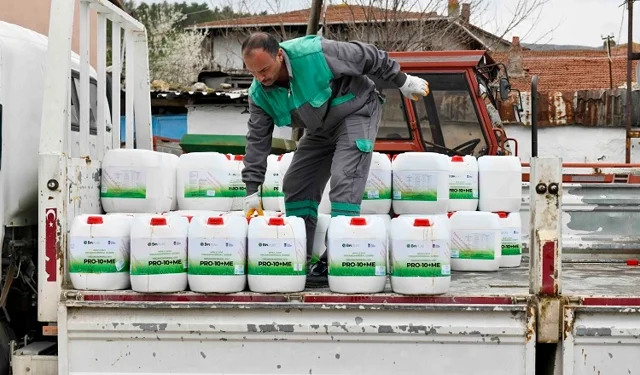 Ankaralı üreticiye sıvı gübre desteği