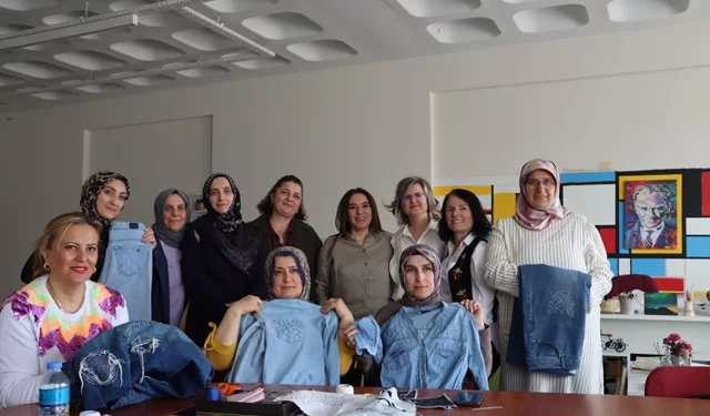 Sashiko atölyesiyle ürünlerini yenilemeyi öğrendiler