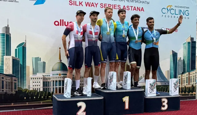 Astana'da pist bisikleti yarışlarında millilerin altın ve gümüş madalya gururu