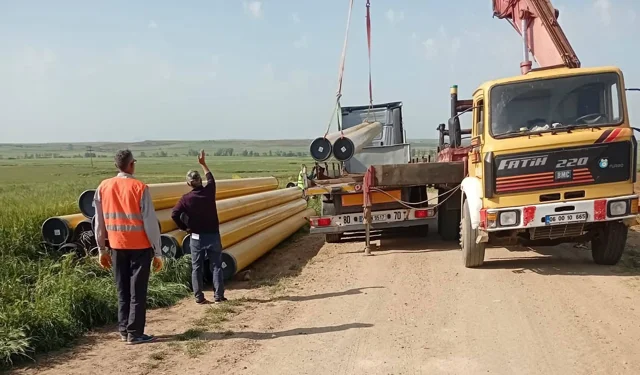 İpsala İbriktepe'de doğal gaz için ilk kazma