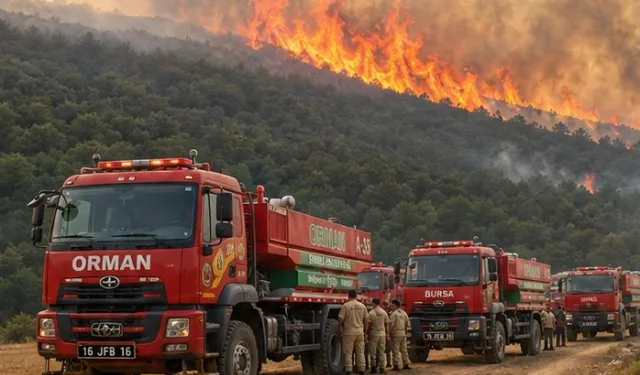Bursa'da orman yangını! Havadan ve karadan yoğun müdahale