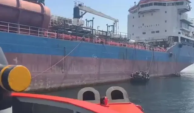Yalova'da makine arızası yapan tanker güvenli bölgeye çekildi