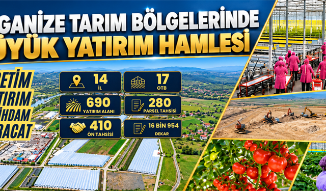 14 İlde, 17 Organize Tarım Bölgesinde 690 Yatırım Alanı Yatırımcılarla Buluşuyor