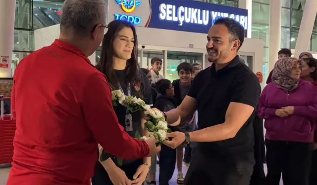 Avrupa ikincisi Konyalı sporcu coşkuyla karşılandı