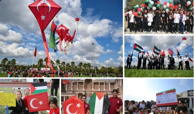 Uçurtmalar Gazzeli çocuklar için semalarda