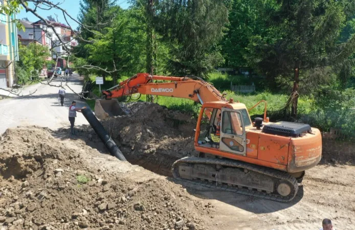Ordu Korgan'da yağmur suyu hattı çalışması başlattı