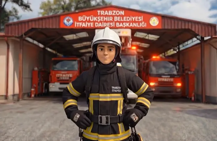 Trabzon İtfaiyesi'nden yangında ne yapılmalı animasyonu
