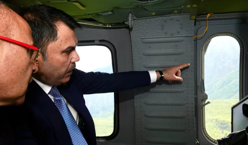 Bakan Kurum Bursa'yı havadan denetledi, talimatları verdi