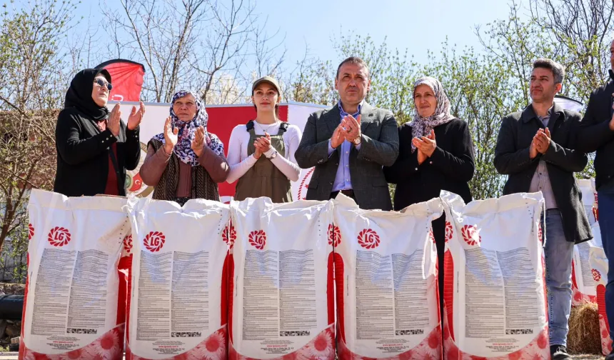 Bilecik'te çiftçilere ayçiçeği tohumu dağıtıldı