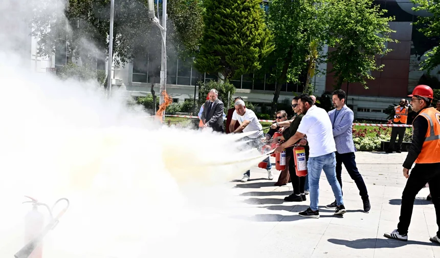 Muratpaşa'da yangın tatbikatı