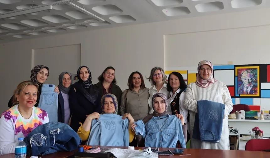Sashiko atölyesiyle ürünlerini yenilemeyi öğrendiler