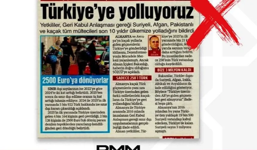 'Almanya Kaçak Göçmenleri Türkiye'ye gönderiyor' iddialarına DMM'den yalanlama