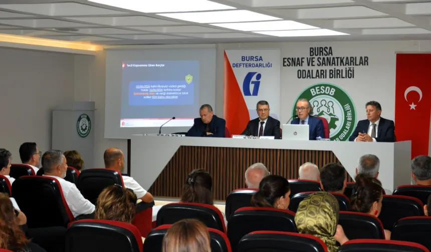 Bursa esnafı bilgilendirildi... Vergi borçlarında düşük oranlı tecil faizi ile taksitlendirme imkanı